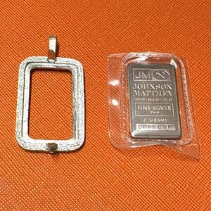 Johnson Matthey Fine Silver 999 5 Grams Bar & Pendant
